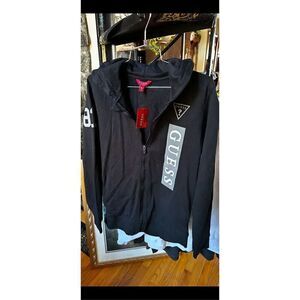 Guess logo zip up hoodie new with tags size 16, junor
